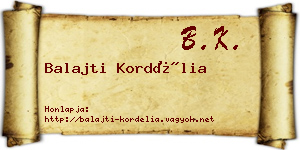 Balajti Kordélia névjegykártya